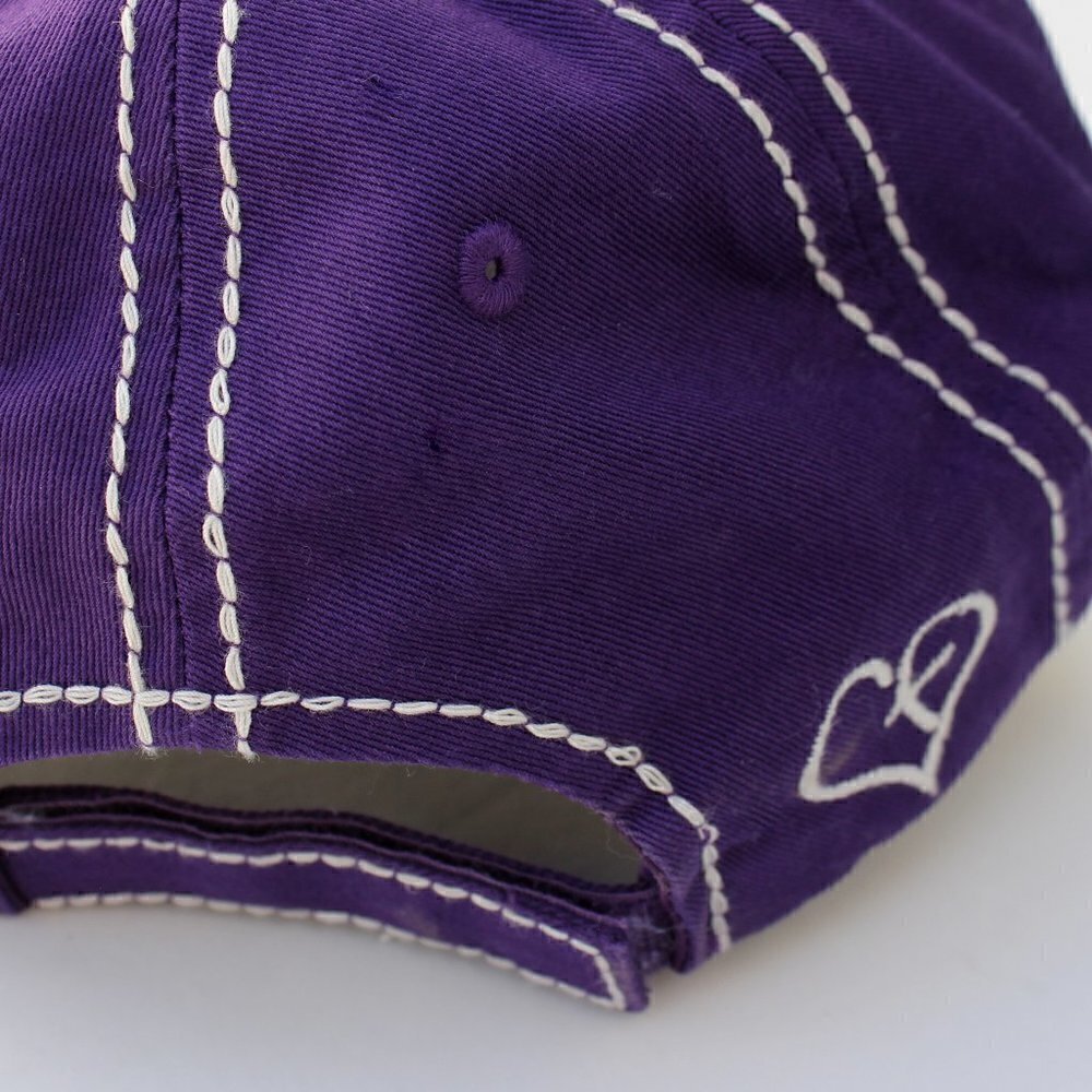 Blessed Leopard Print Purple Womens Distressed Baseball KBETHOS Cap Hat - Picture 2 of 6
